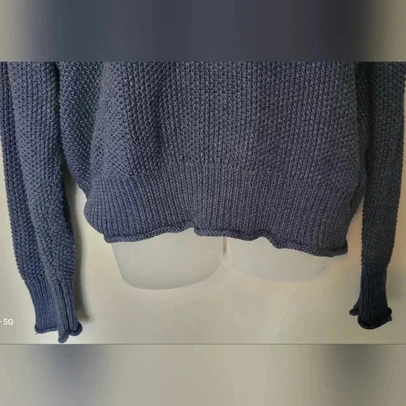 VTG Y2K Jessica Simpson Blue Loose Knit Long Sleeve Lounge Sweater, Size XXL - Picture 3 of 7